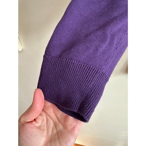 Liz Claiborne Purple V-Neck Chevron Knit Sweater Size 0X - Picture 6 of 10